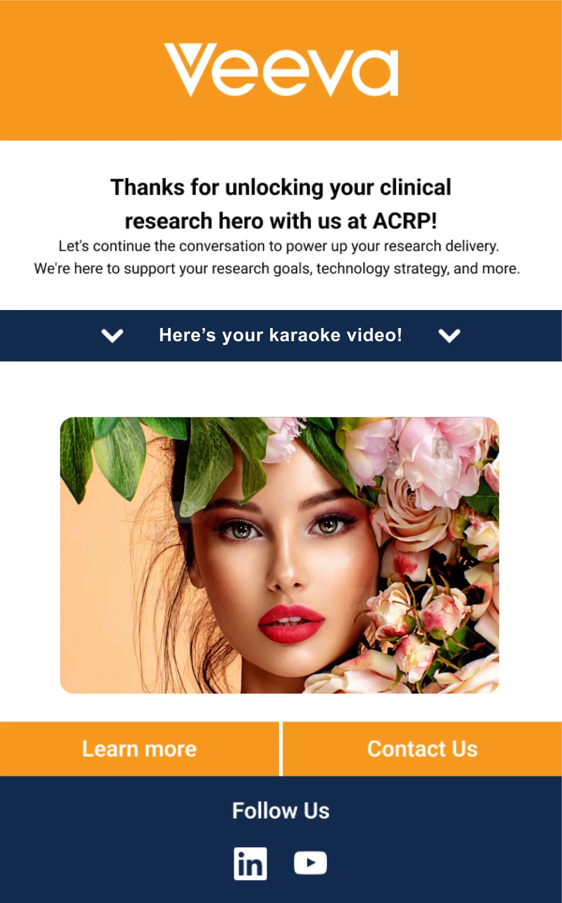 HTML Upgrade email example