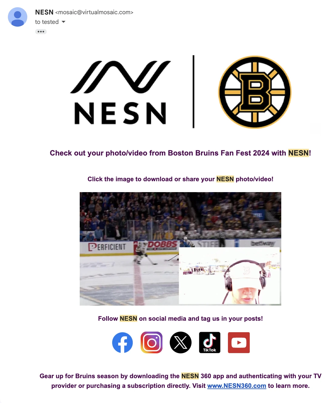 Email delivery example